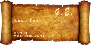 Gancz Éva névjegykártya